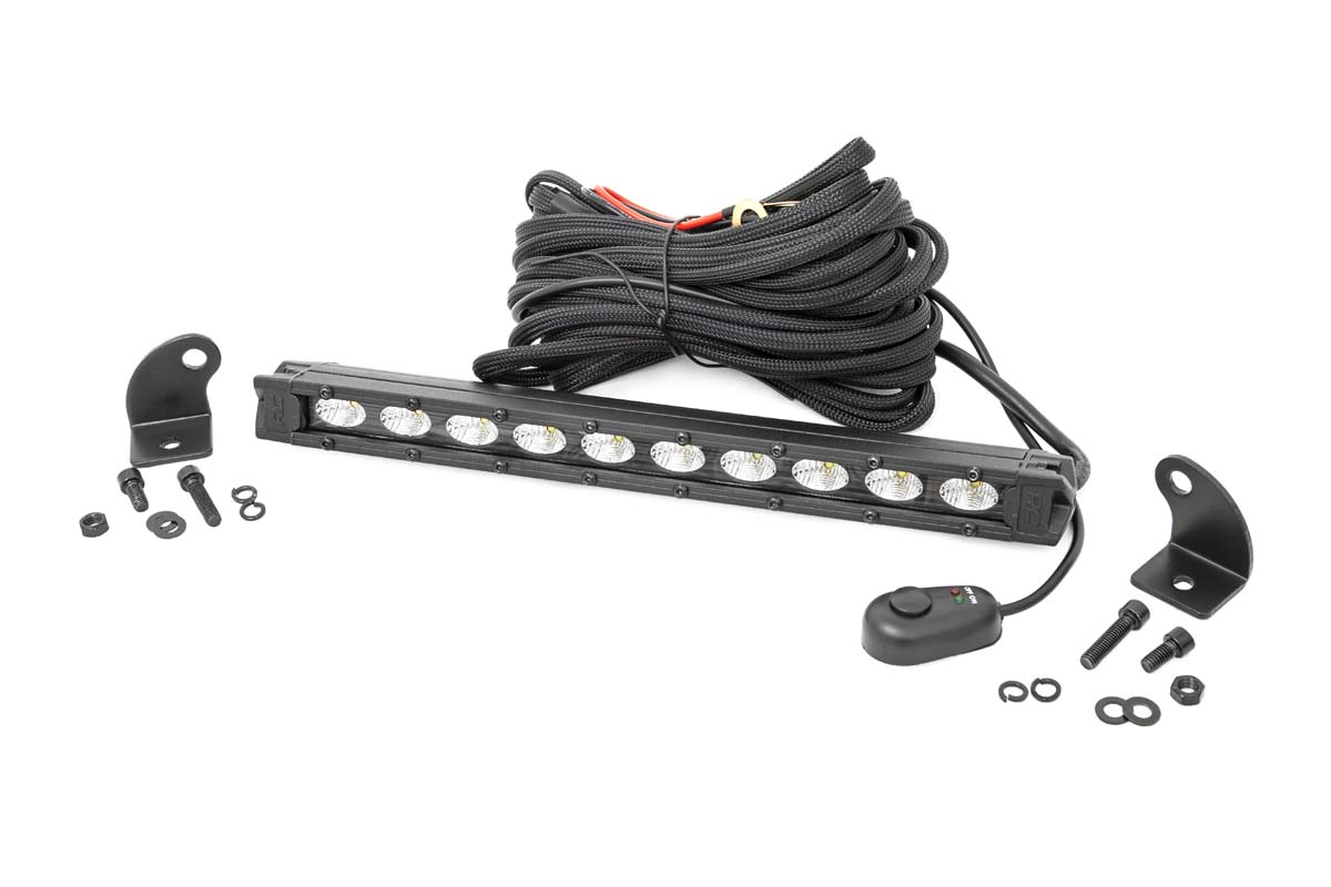LED Light Bar - Rough Country - 10 Inch Black Series Slim Line - Black